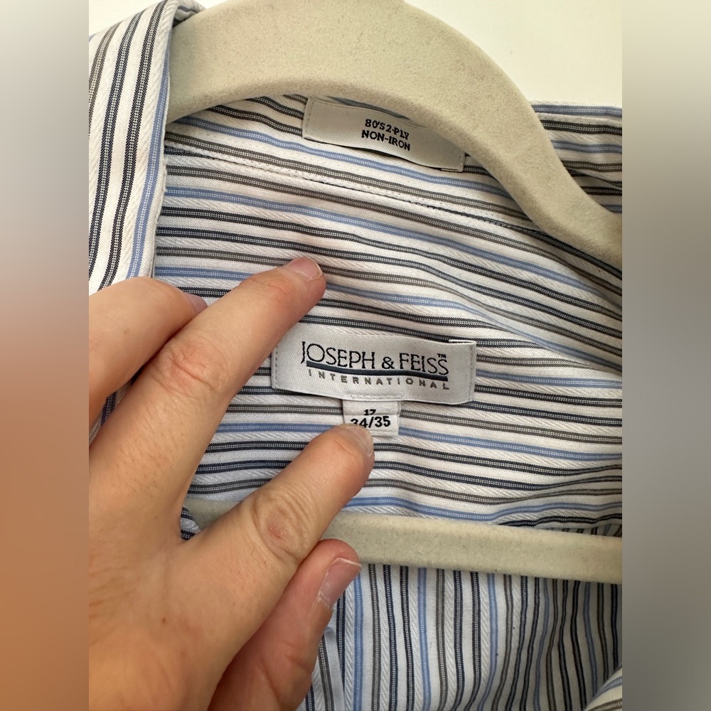 Joseph and Feiss Mens Dress Shirt Neck Size 17 - Picture 5 of 6